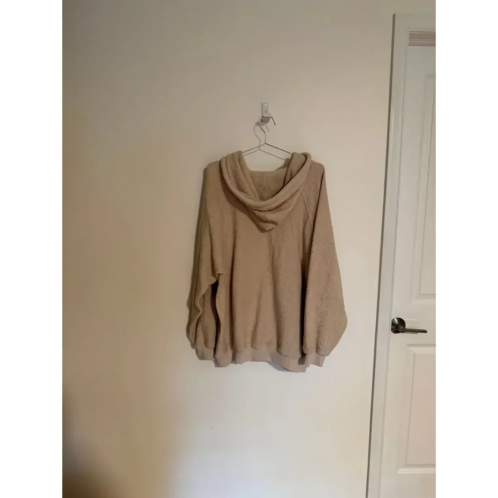Free People Looped in Hoodie, Tea / Cream Combo, NWT, Size M - Picture 5 of 5